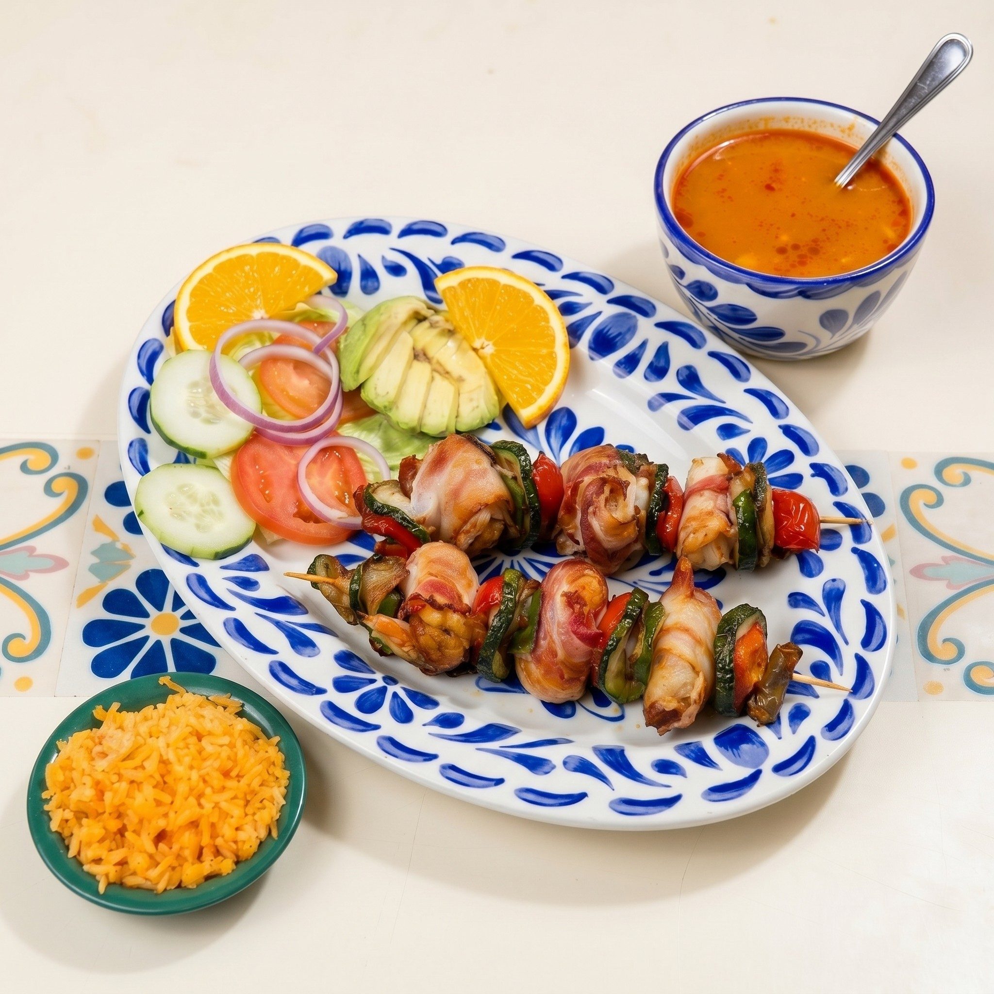 Camarones a la Brocheta.