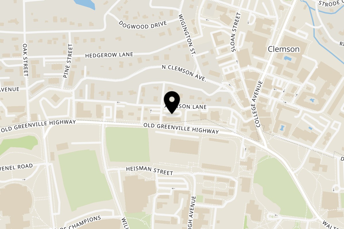 Map showing the location of Señor Birds Clemson on 189 Old Greenville Hwy in Clemson